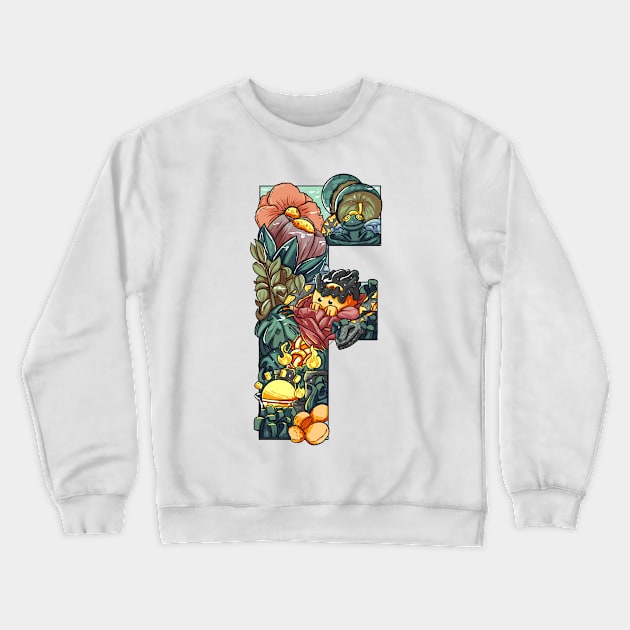 Initial Letter F doodle art Crewneck Sweatshirt by dudelinart